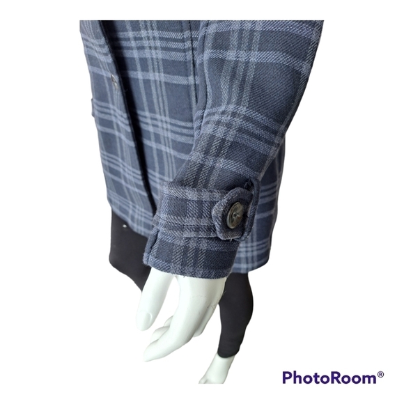 Daniel Hechter Paris navy blue plaid coat jacket trench - Picture 7 of 15